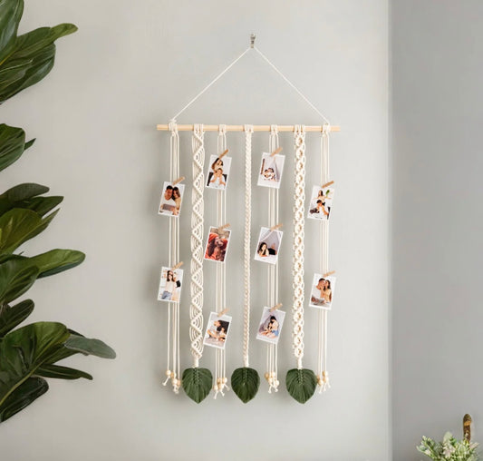 Macrame Photo Hanger For Personalised Wall Decor