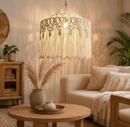 WARM GLOW MACRAME LAMPSHADE
