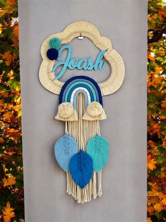 Cloud blue shade nameplate