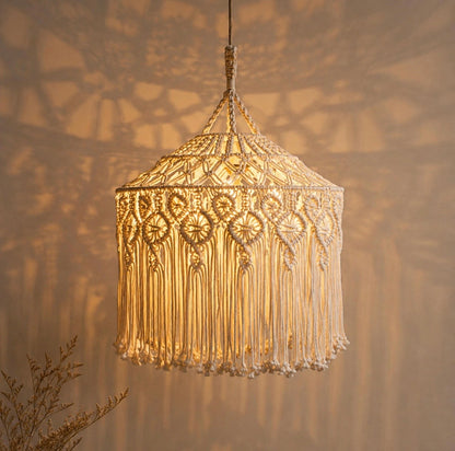 WARM GLOW MACRAME LAMPSHADE