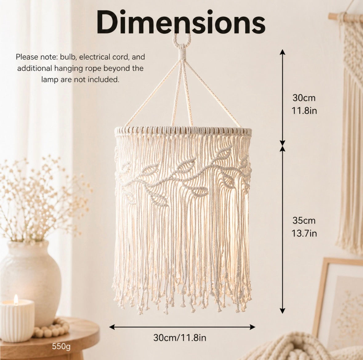 DREAM GLOW MACRAME LAMPSHADE