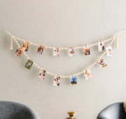 Macrame Photo Display For Boho Wall Decor And Custom Picture Holder