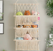 Macrame Squishmallow Net For Boho Toy Storage And Nursery Decor