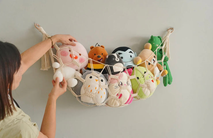 Macrame Toy Hammock For Kid's Play Storage