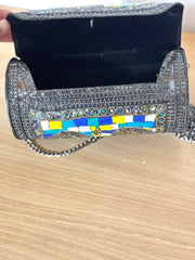 Multi Colour Antique Brass purse|| Metal Cylindrical Bag