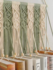 Macrame Book Holder For Boho Living Room Decor