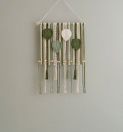 MACRAME LEAVES BOOKSHELF FOR BOHO WALL ART AND MID CENTURY MODERN DECOR