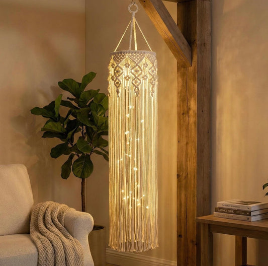 MOONLIT MACRAME LAMPSHADE