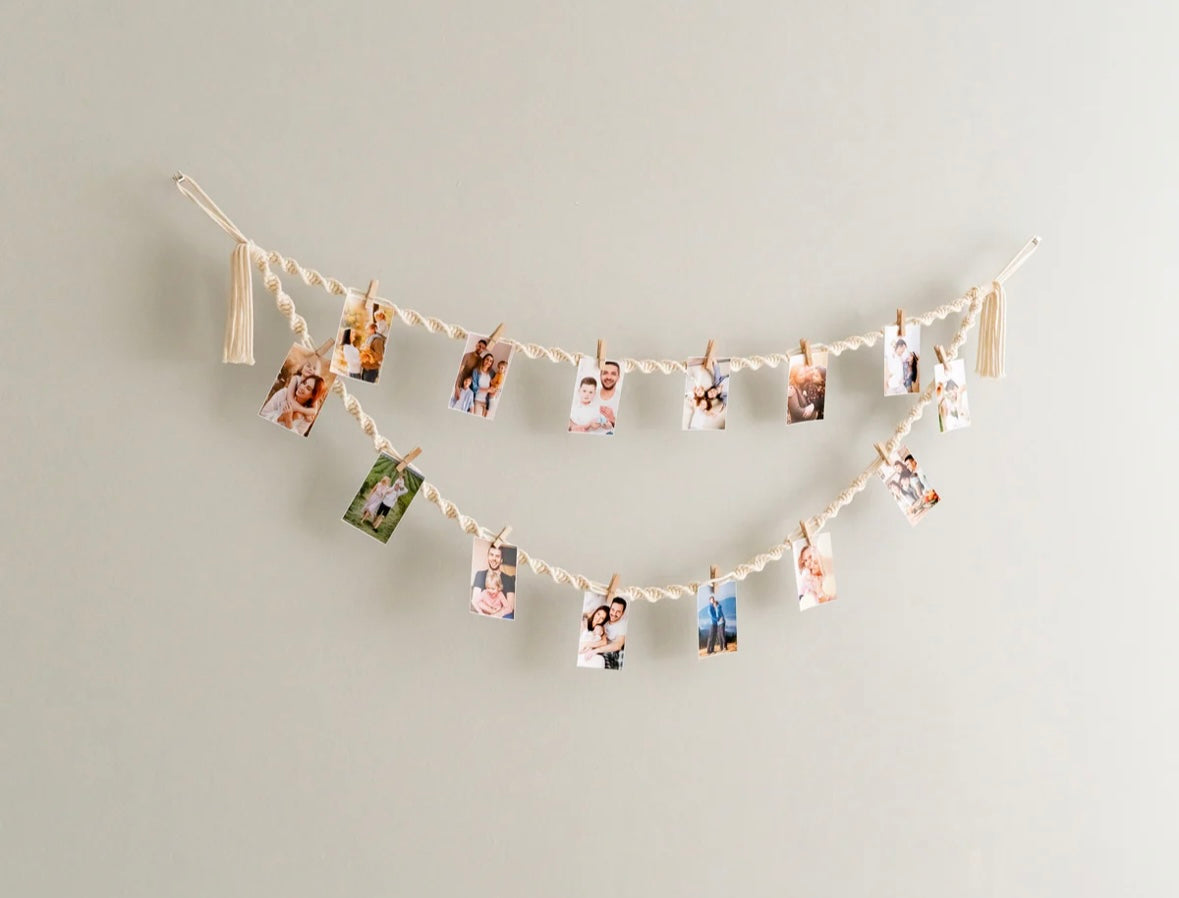 Macrame Photo Display For Boho Wall Decor And Custom Picture Holder