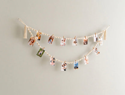 Macrame Photo Display For Boho Wall Decor And Custom Picture Holder