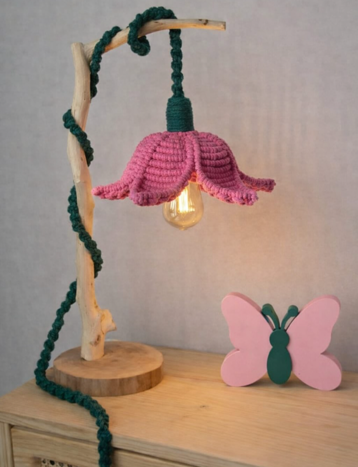 Macrame Flower Lamp