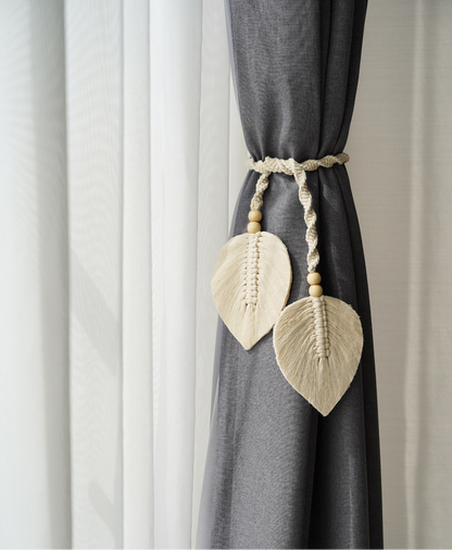 Dual feather curtain holder