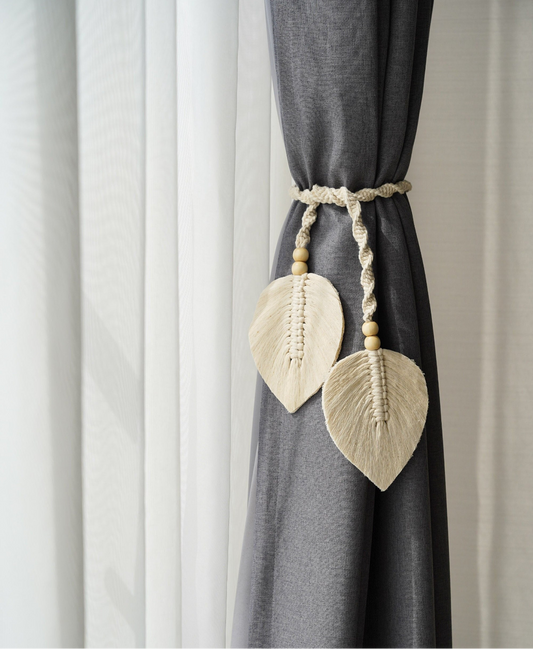 Dual feather curtain holder