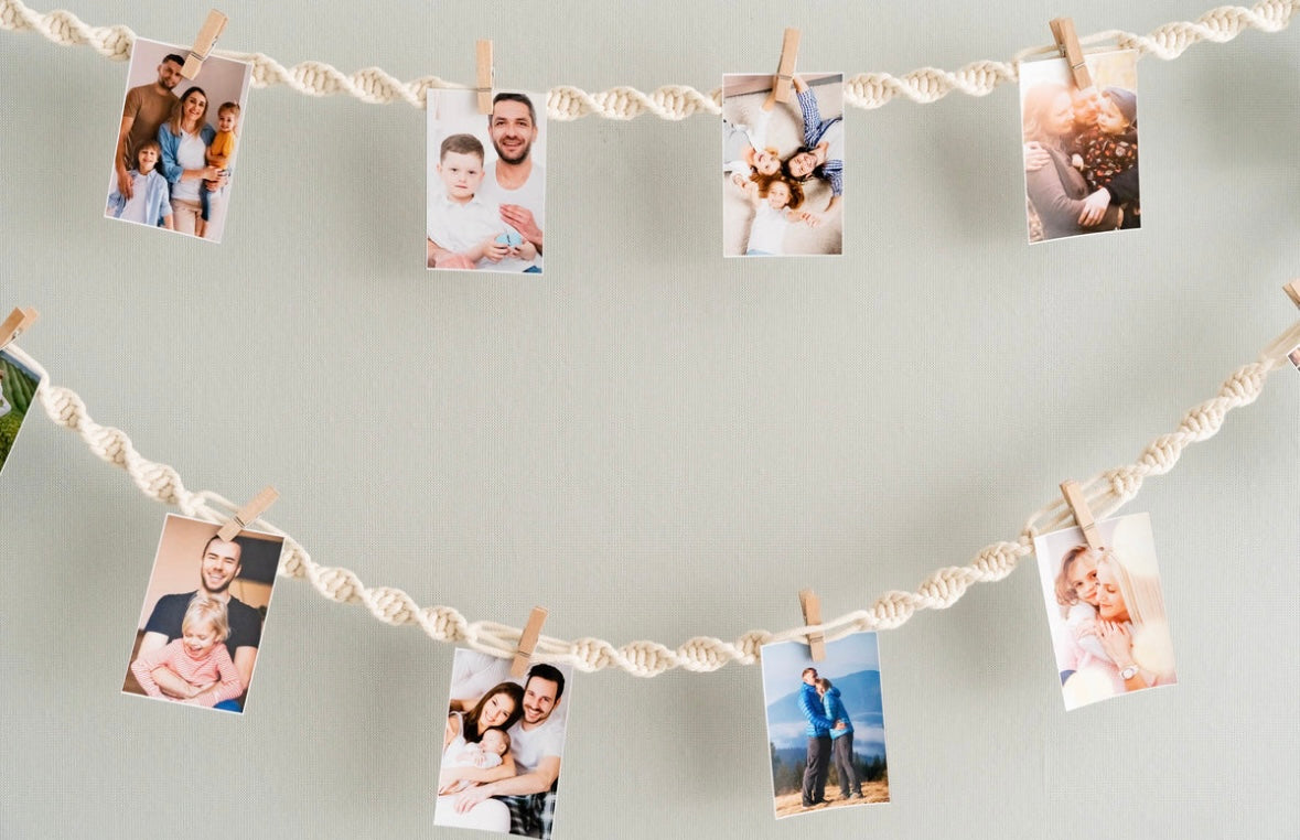 Macrame Photo Display For Boho Wall Decor And Custom Picture Holder