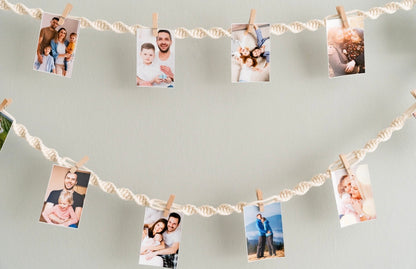 Macrame Photo Display For Boho Wall Decor And Custom Picture Holder