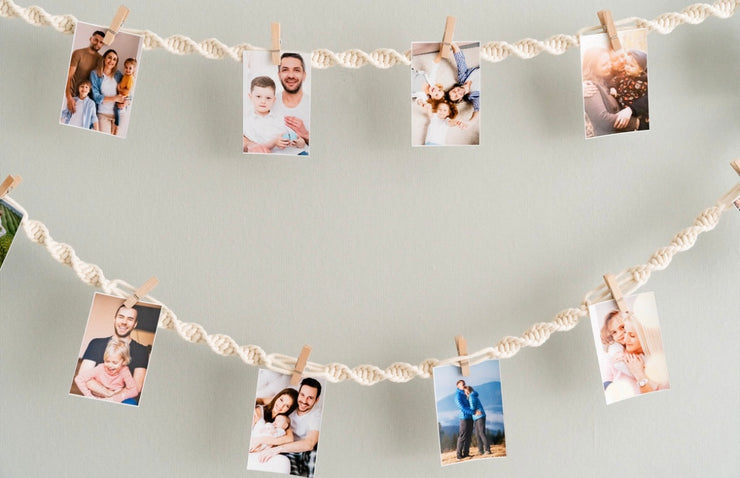 Macrame Photo Display For Boho Wall Decor And Custom Picture Holder