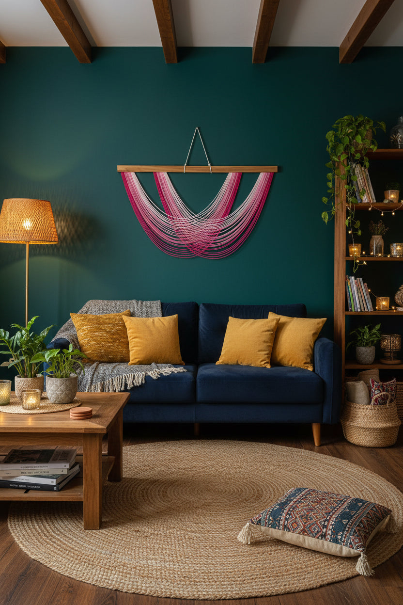 Macrame Pink Fiber Wall Hanging For Boho And Minimalist Home Decor