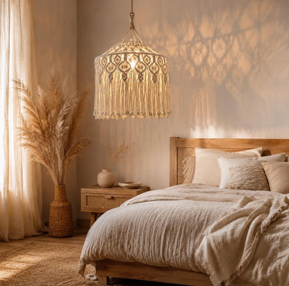 WARM GLOW MACRAME LAMPSHADE