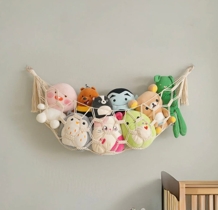 Macrame Toy Hammock For Kid's Play Storage