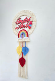 Macrame Round customised nameplate