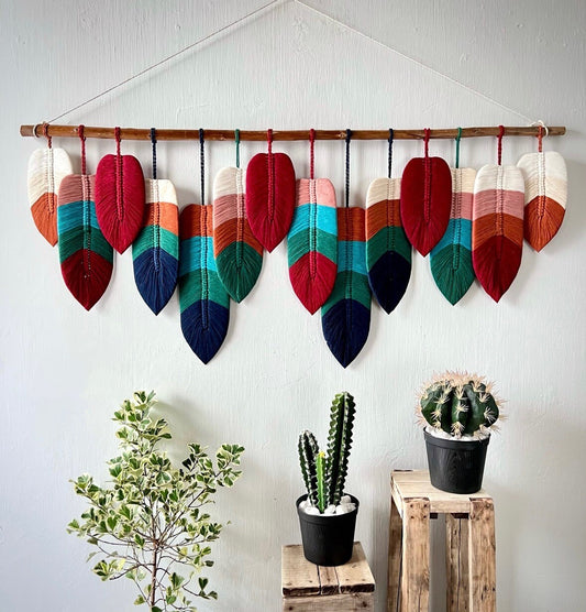 Peaceful plume feather wall hanging