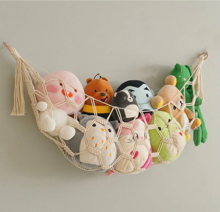 Macrame Toy Hammock For Kid's Play Storage