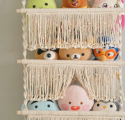 Macrame Squishmallow Net For Boho Toy Storage And Nursery Decor