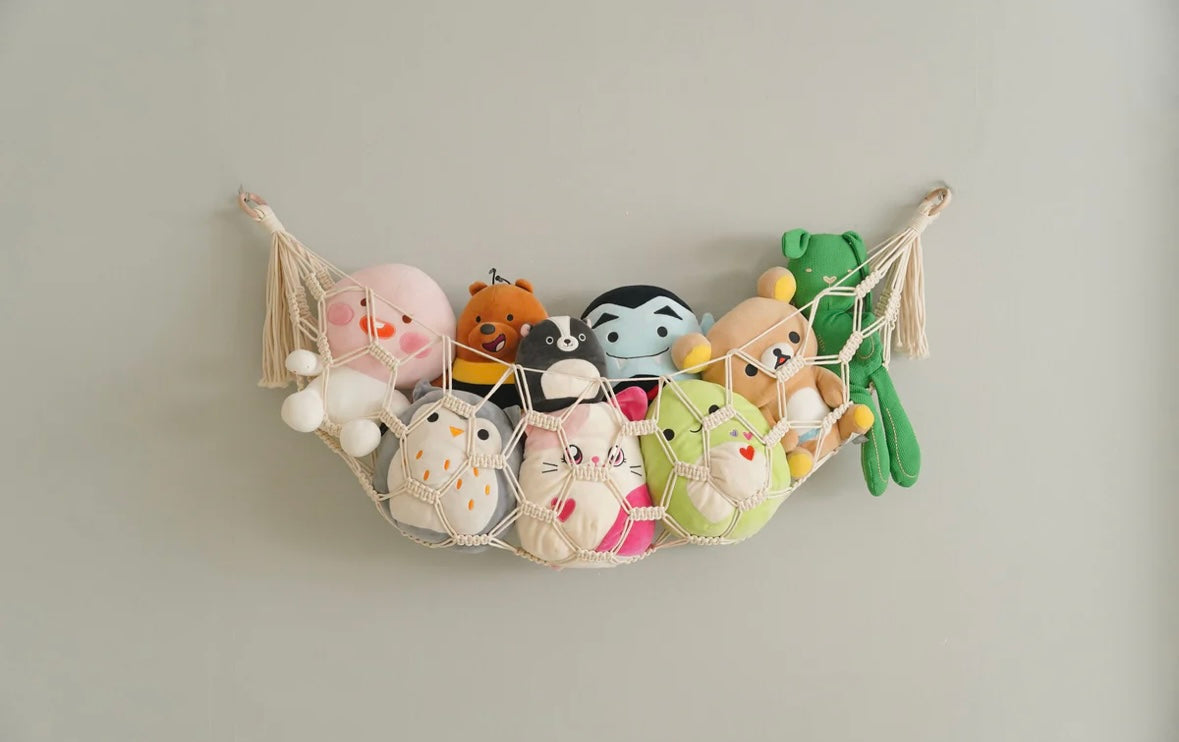 Macrame Toy Hammock For Kid's Play Storage