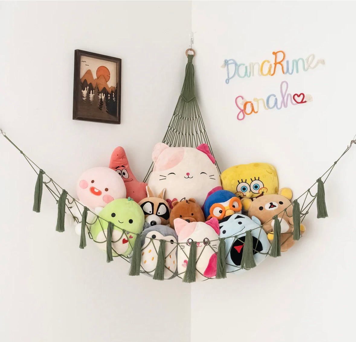 Macrame Toy Hammock For Boho Nursery Storage Solution
