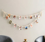 Macrame Photo Display For Boho Wall Decor And Custom Picture Holder