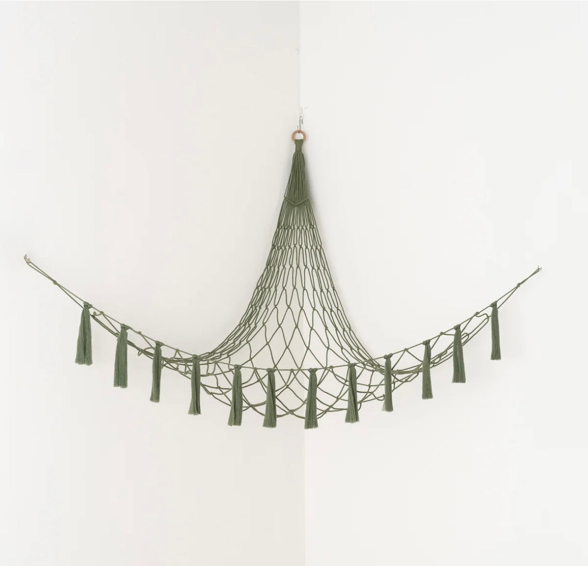Macrame Toy Hammock For Boho Nursery Storage Solution