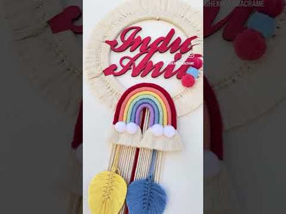Macrame Round customised nameplate